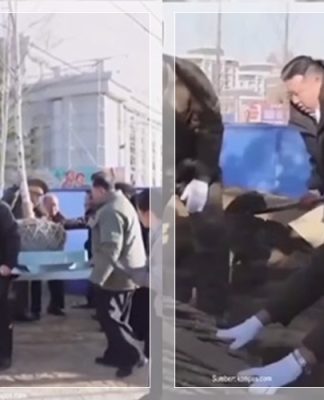 KIM JONG-UN Ikut Bekerja Bangun Memorial Prajurit Korut di Pyongyang, Aksi Naik Forklift Jadi Sorotan Dunia!
