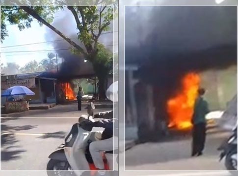 Motor Terbakar di Anjir KM 25, Warga Panik, Api Mengamuk di Pinggir Jalan Trans Kalimantan