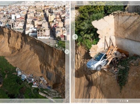 MENGERIKAN! Tanah longsor di Kota Niscemi Italia Melempar Rumah ke Jurang dan 1.500 Orang Mengungsi