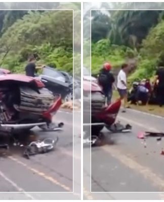 BREAKING NEWS - Tabrakan Maut Jalur Mantewe Tanah Bumbu, Dua Mobil Diduga Adu Banteng hingga Rusak Parah