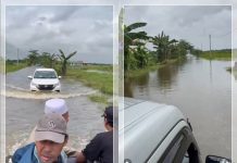 VIRAL! Jalan Kalumpang–Margasari Berubah Jadi Sungai, Pengendara Nekat Terobos Banjir, Netizen: Ngeri dan Rawan Banget!