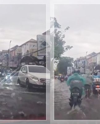Kondisi Terkini! Jalan Sultan Adam Banjarmasin Terendam Banjir, Ratusan Kendaraan Merayap Perlahan