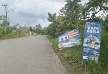 Pemko Banjarbaru Tegaskan Spanduk di Bahu Jalan dan Sekolah Ilegal