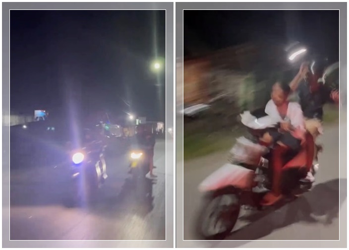 VIRAL! Anak Motor di Tanah Bumbu Kabur Saat Polisi Datang, Ngebut Sambil Bonceng Tiga