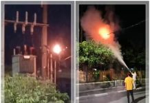 Trafo Listrik di Depan SMK 1 Mulawarman Banjarmasin Terbakar, APAR Tak Mampu Padamkan Api
