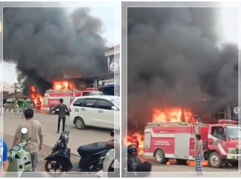 HEBOH! Kebakaran Terjadi di Sungai Danau Tanah Bumbu, Bengkel dan Warung Dilalap Api