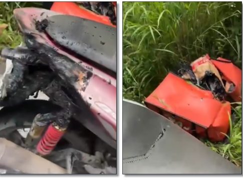 Paket Misterius Terbakar saat Dibawa Kurir di Balangan, Motor Nyaris Ludes Dilalap Api
