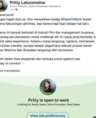 Cari Loker di LinkedIn, Prilly Latuconsina Incar Posisi ini