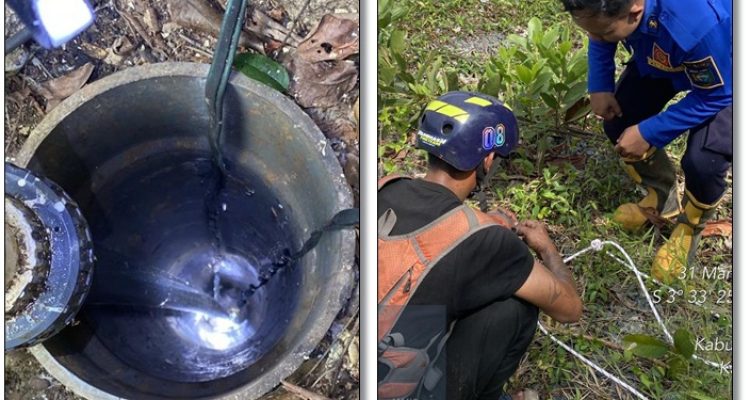 Cemari Sumur Warga Bati-Bati, Bangkai Biawak Membusuk Dievakuasi Damkar Tanah Laut