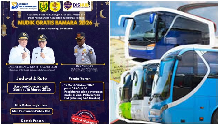 Mudik Lebaran Gratis dari Barabai ke Banjarmasin Dibuka, Dishub HST Sediakan 42 Kursi