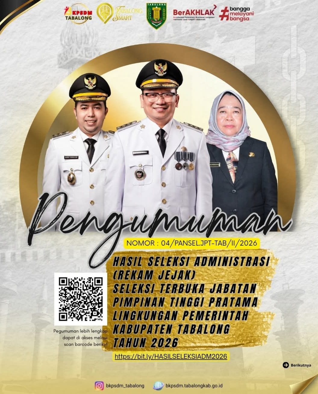 Pemkab Tabalong Umumkan Hasil Seleksi
