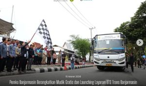 Walikota HM Yamin Secara Resmi Melepas Peserta Mudik Gratis Pemko Banjarmasin