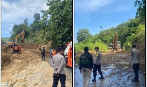 Longsor Tutup Jalan Batulicin–Kandangan Km 66-68 Tanah Bumbu, Lalu Lintas Sempat Lumpuh Total