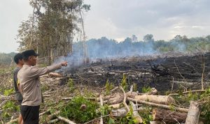 Kebakaran Lahan di Desa Binturu, Polisi Lakukan Penanganan Awal