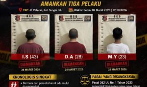 Polsek Banjarmasin Timur Ringkus 3 Pelaku Penganiayaan di Jalan Veteran