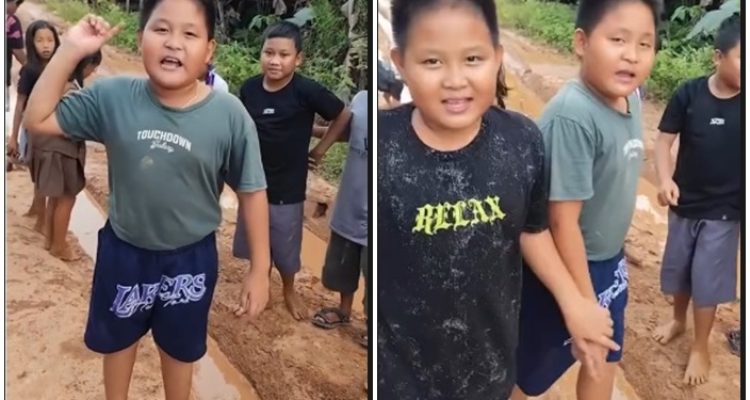 VIRAL! Video Bocah Protes Jalan Rusak di Sepauk Kalbar, Sebut Gubernur Karjanya Molor
