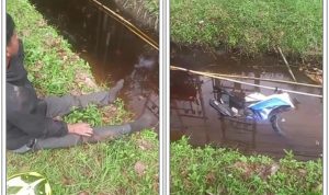 Kecelakaan Tunggal di Depan Mapolda Kalsel! Motor Tercebur ke Sungai di Km 21 Banjarbaru