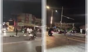 Kecelakaan Mengerikan di Simpang 4 Belitung Banjarmasin, Pengendara Motor Tergeletak di Tengah Jalan