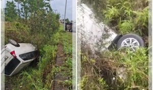Viral! Mobil Nyelonong ke Semak di Banjarbaru, Tikungan Jalan Lingkar Utara Jadi Sorotan