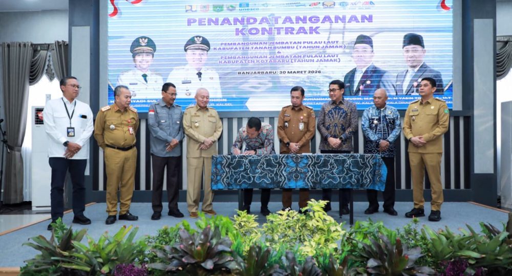 Dinas PUPR Kalsel Gelar Penandatangan Kontrak Pembangunan Jembatan Penghubung Kalimantan – Pulau Laut