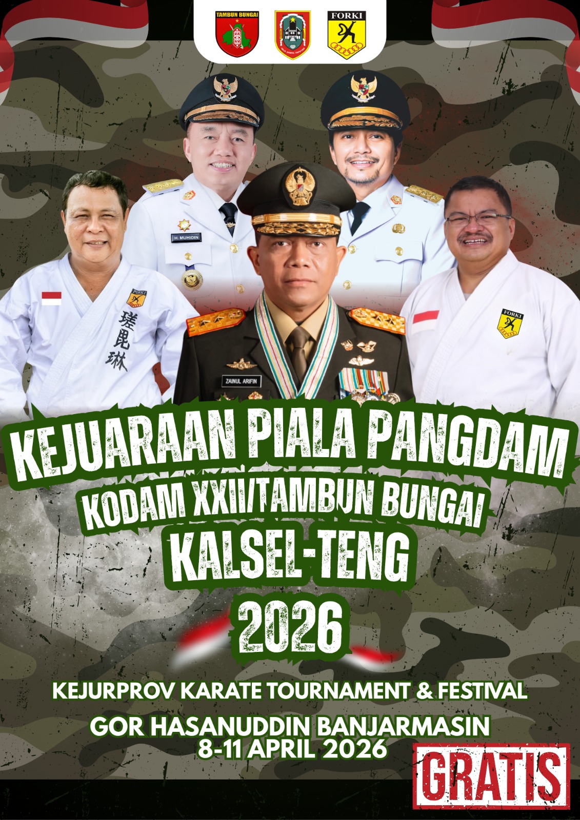 Piala Pangdam XXII Tambun Bungai 2026 Digelar di Banjarmasin, Karateka Kalsel-Teng Siap Berlaga 8–11 April