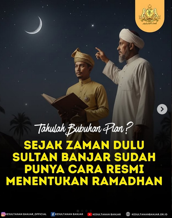 Cara Unik dan Tradisional Kesultanan Banjar Pantau Hilal Awal Ramadhan Ratusan Tahun Lalu, Diumumkan Pakai Jukung