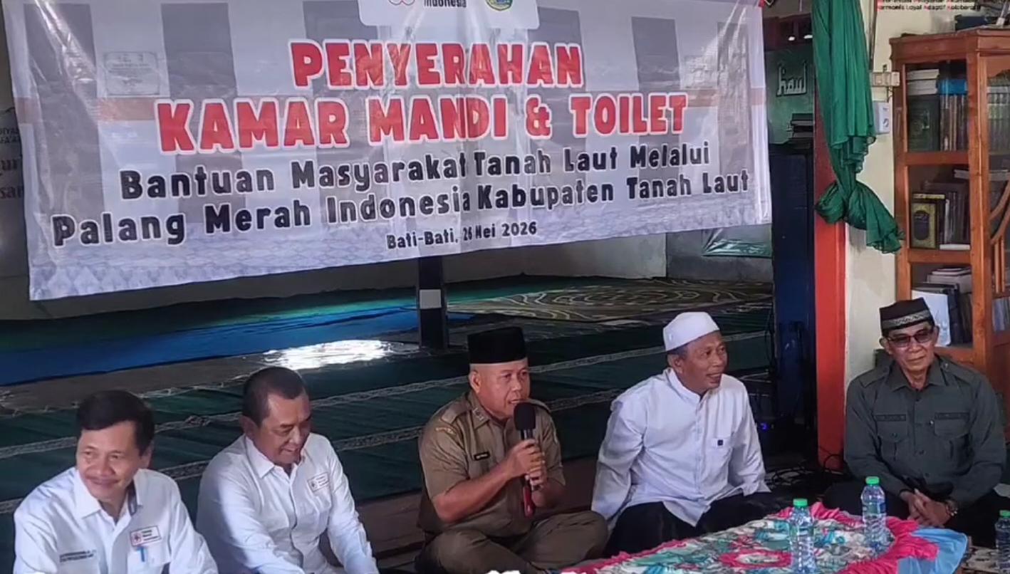 Tunjang Pengungsian Banjir, PMI Tanah Laut Bangun Fasilitas Sanitasi Representatif di Ponpes Ubudiyah Bati-Bati