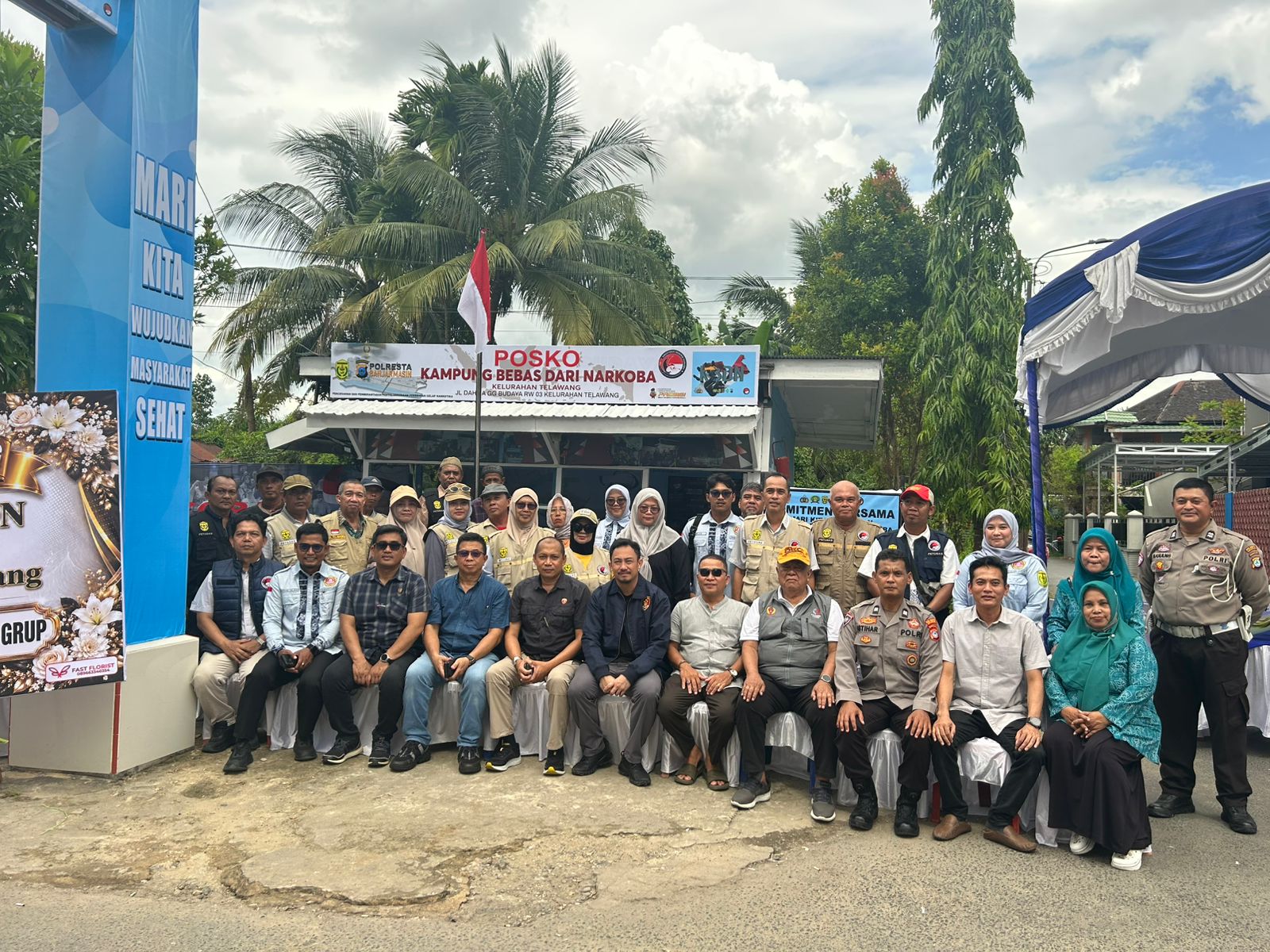 HUT ke 80 Bhayangkara, Kelurahan Telawang Banjarmasin  Resmi Jadi Kampung Bebas dari Narkoba