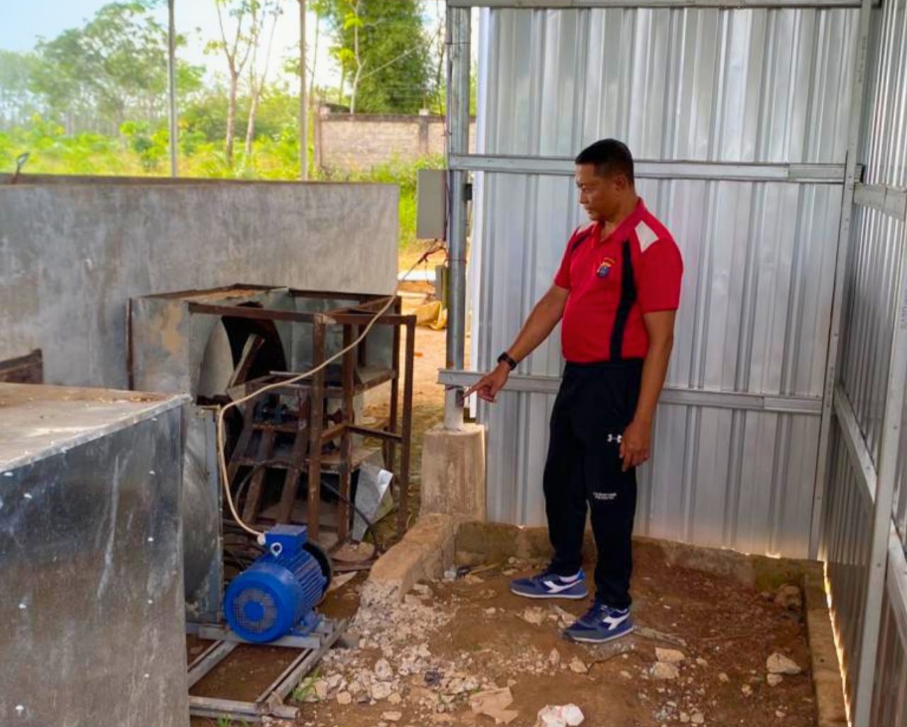 Dukung Ketahanan Pangan, Kapolsek Bati-Bati Cek Lokasi Pembangunan Gudang Pengeringan Jagung Primkopol
