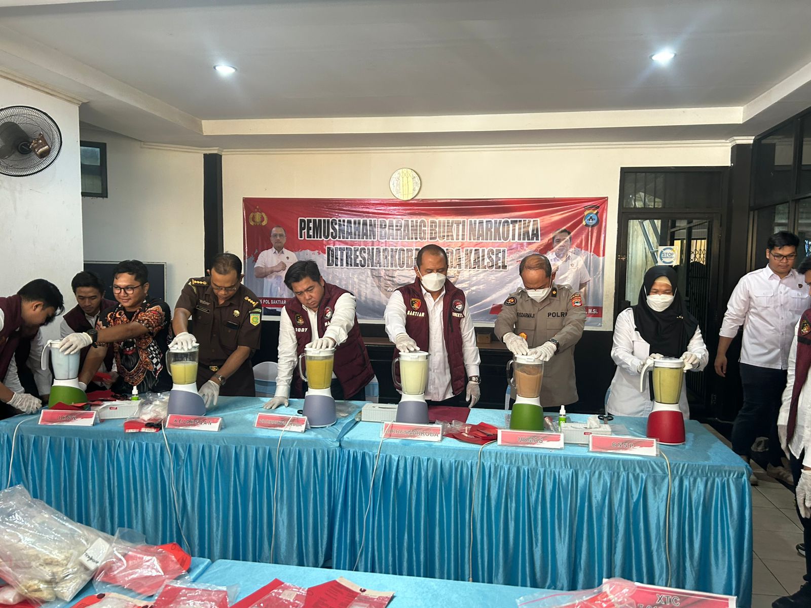 Polda Kalsel Musnahkan 2,7 Kg Sabu dan Ribuan Butir Ekstasi