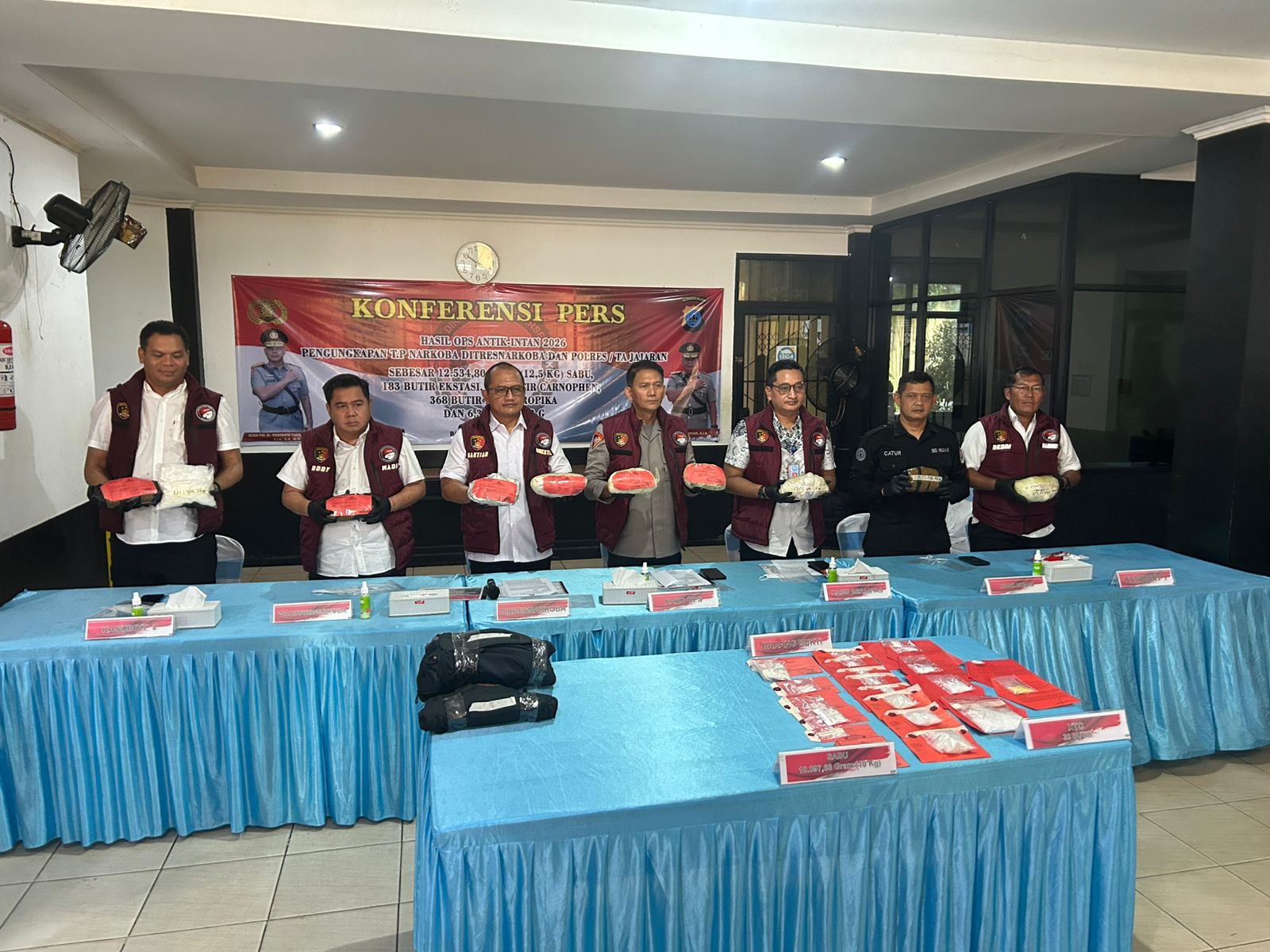 Operasi Antik Intan 2026, Polda Kalsel Amankan 12,5 Kg Sabu-sabu dan Ribuan Butir Obat Terlarang