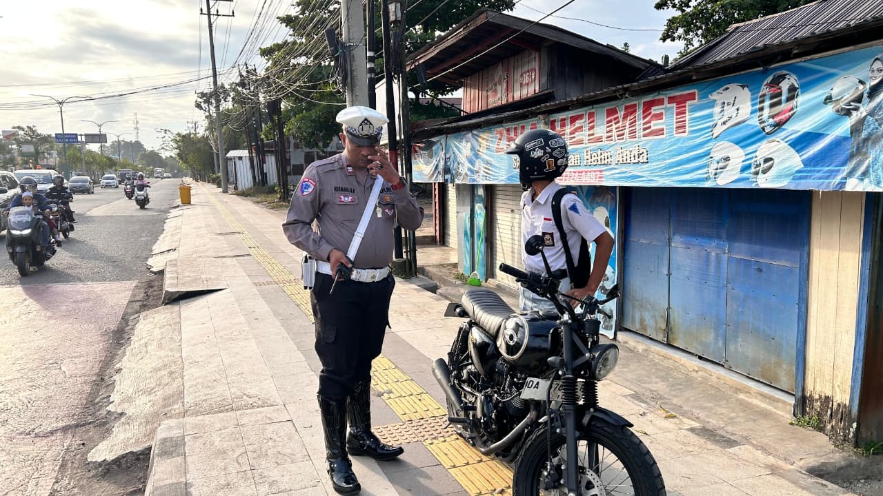 Satlantas Polres Tabalong Tertibkan Pengguna Knalpot Brong, Pengendara Diberi Teguran dan Sanksi