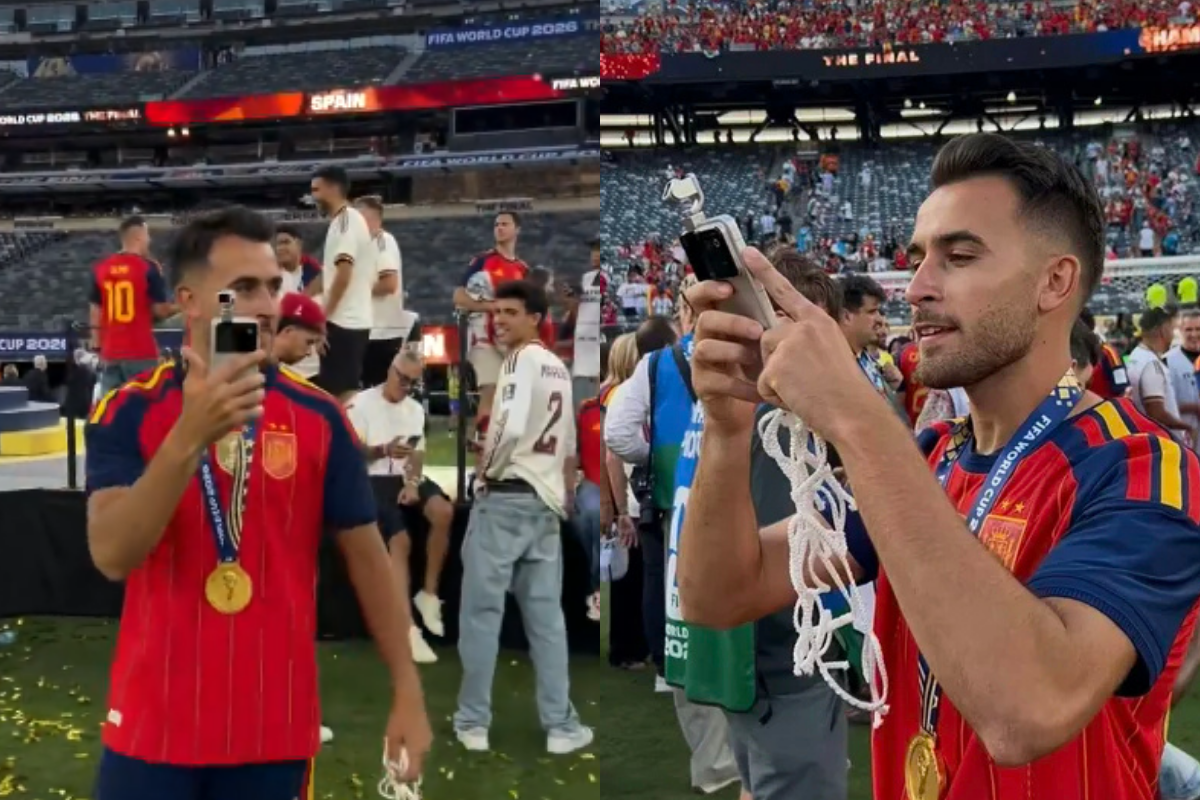 Bek timnas Spanyol, Eric García, menggunakan Honor Robot Phone