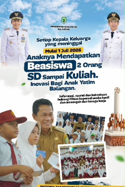 Berlaku 1 Juli 2026, Anak Yatim di Balangan Dapat Beasiswa dari SD Sampai Kuliah
