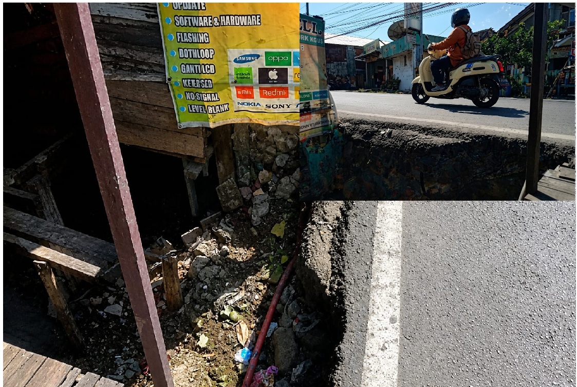 Lubang Menganga di Bawah Jalan Veteran Depan Gang Seman Banjarmasin, Warga Harap Perbaikan Menyeluruh