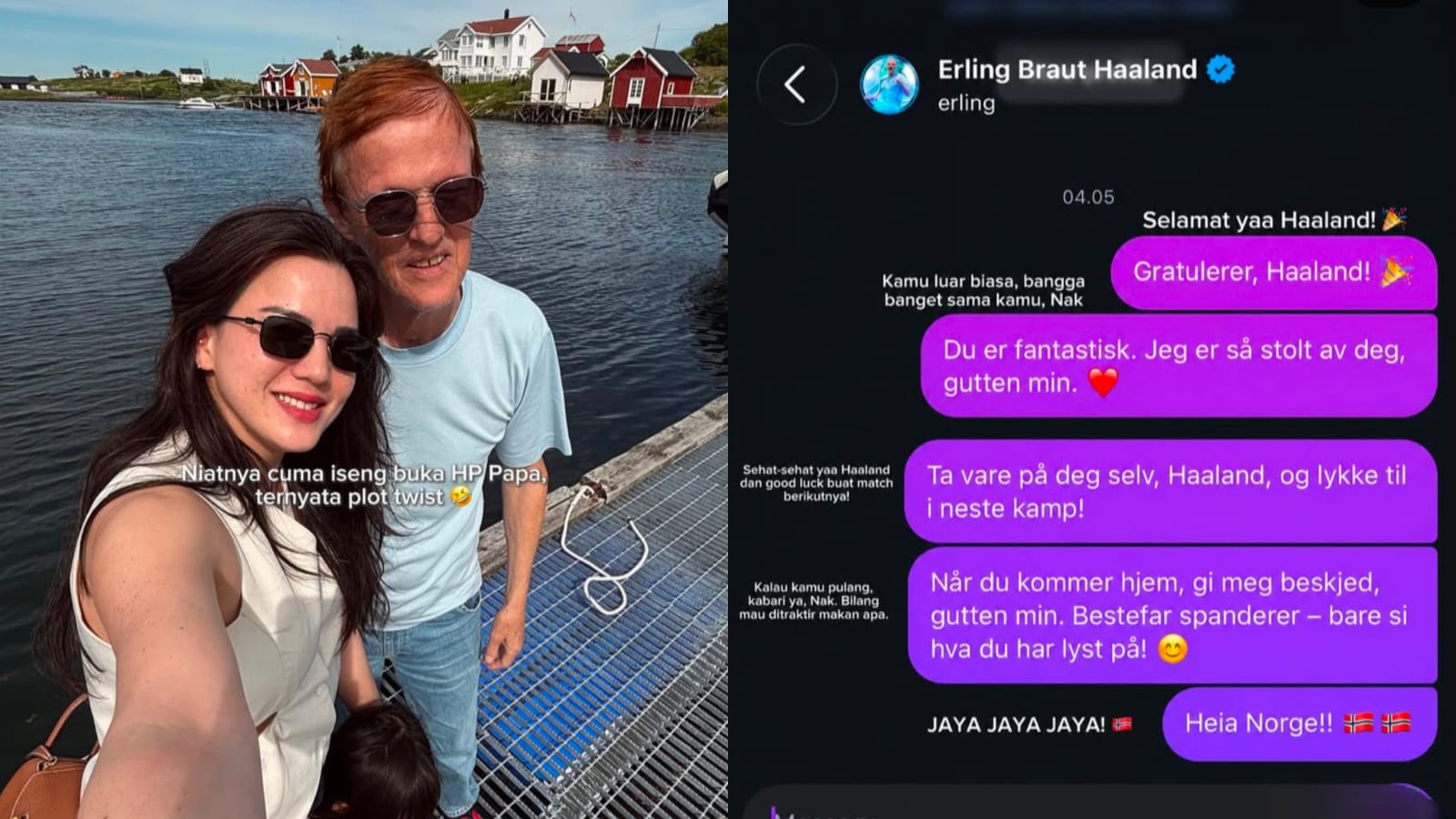 Dukung Penuh Erling Haaland, Ayah Alice Norin Kirim Pesan DM Penuh Keakraban, Bikin Warganet Gemas