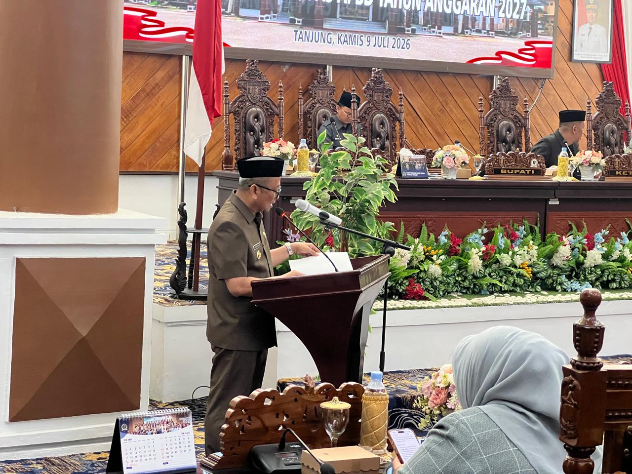 Sampaikan KUA-PPAS APBD 2027, Bupati Tabalong Sebut Pendapatan Daerah Diproyeksi Rp1,88 Triliun