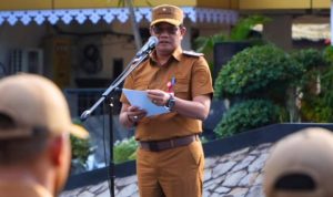 ekretaris Daerah Tanah Laut, Ismail Fahmi saat sambutan di apel pagi